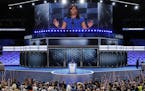 First Lady Michelle Obama speaks during the first day of the Democratic National Convention in Philadelphia , Monday, July 25, 2016. (AP Photo/J. Scot