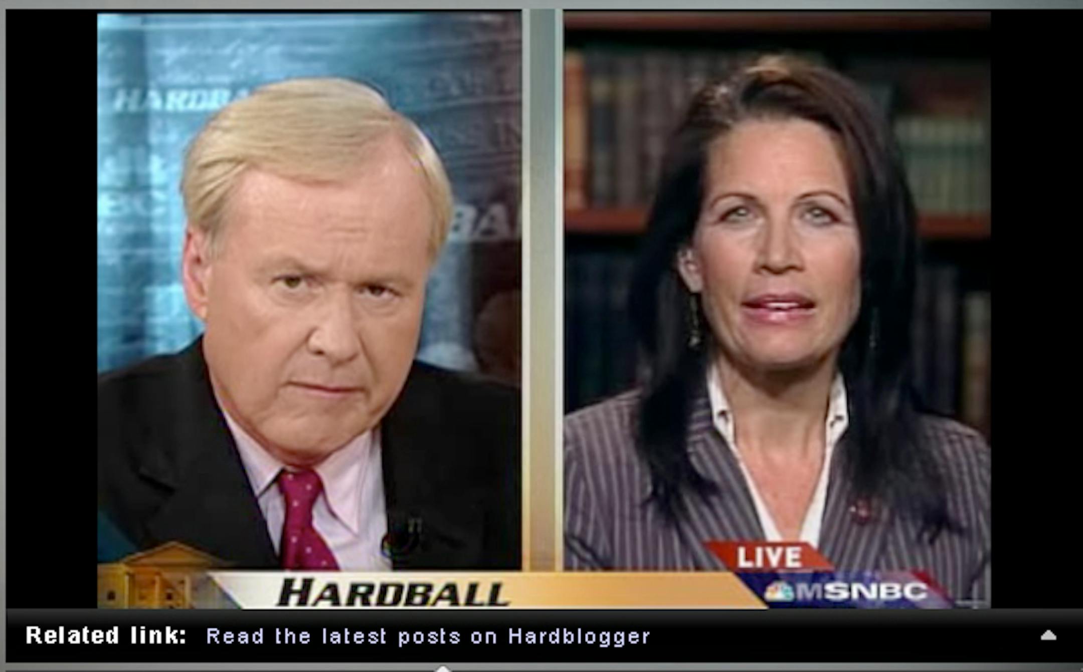 Rep. Michele Bachmann in "Hardball" interview with Chris Matthews.