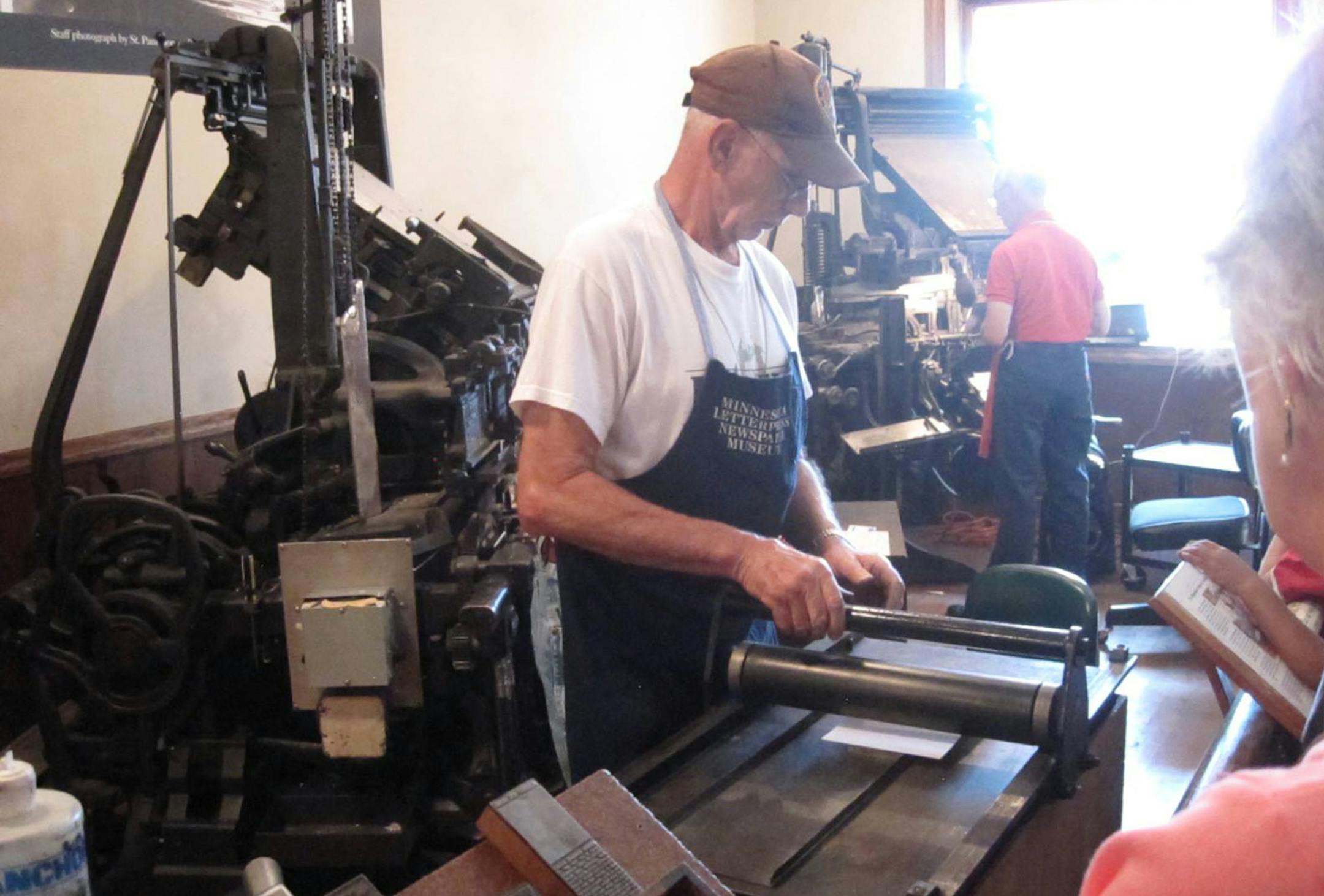 Roger Rafferty demonstrated old-style printing techniques during the State Fair this year.