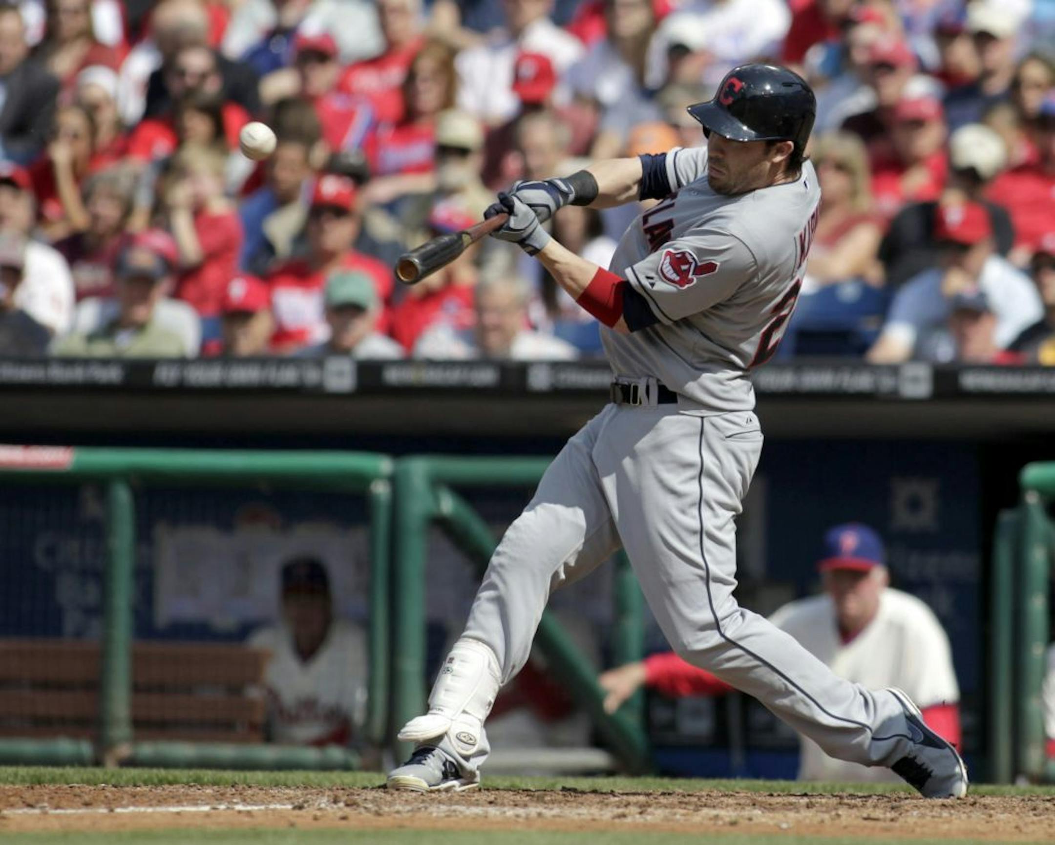 Jason Kipnis hits a three-run home run against the Philadelphia Phillies during the eight inning May 15