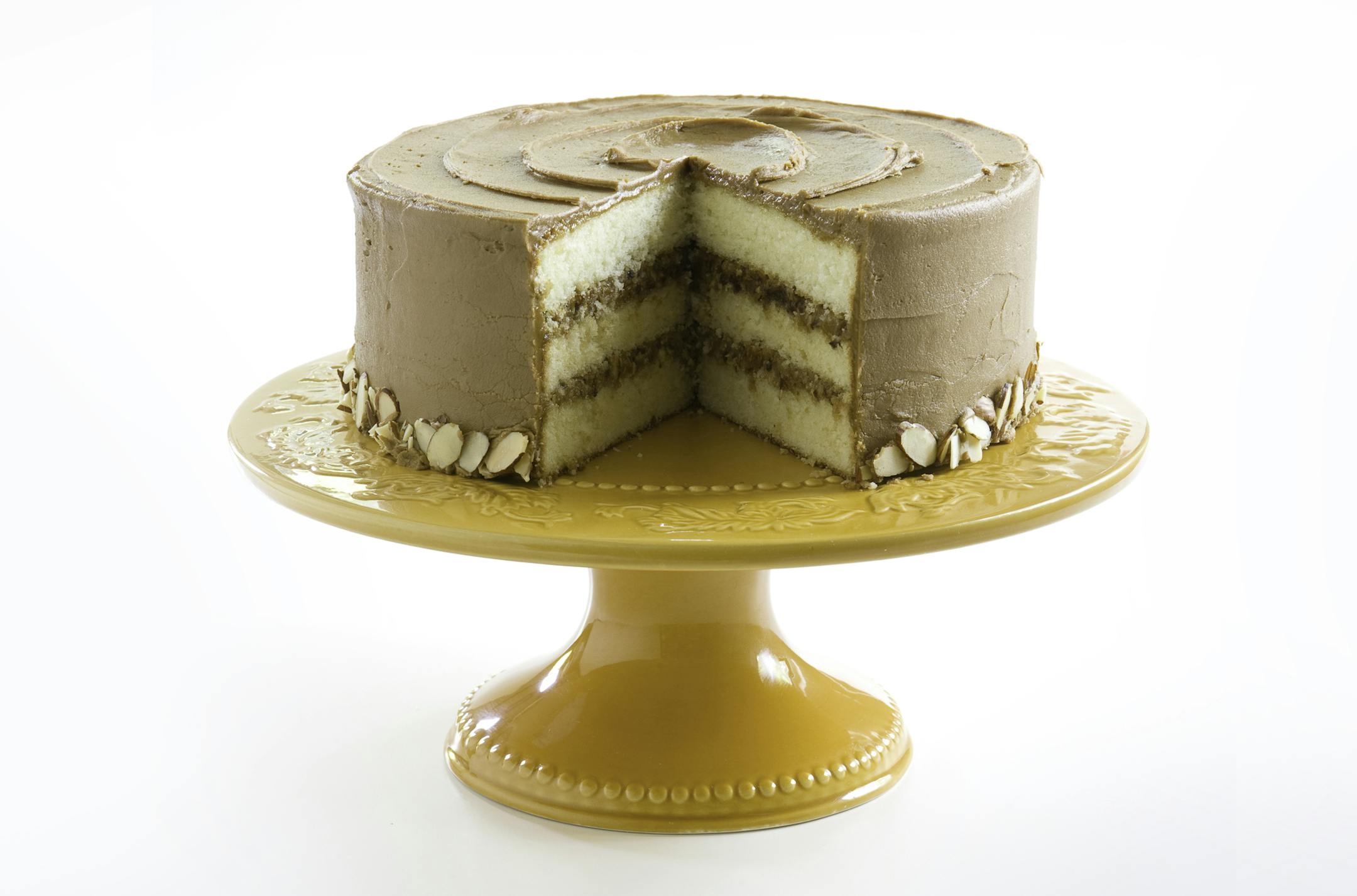 Cook's Country magazine paired its Minnehaha Cake Frosting with a white layer cake.