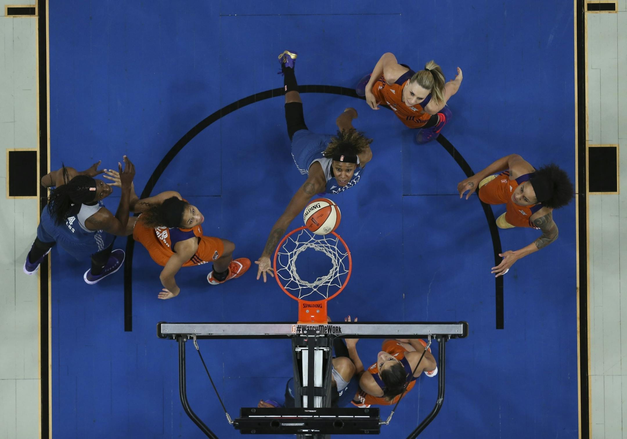 Minnesota Lynx forward Rebekkah Brunson (32) put up a first half shot.