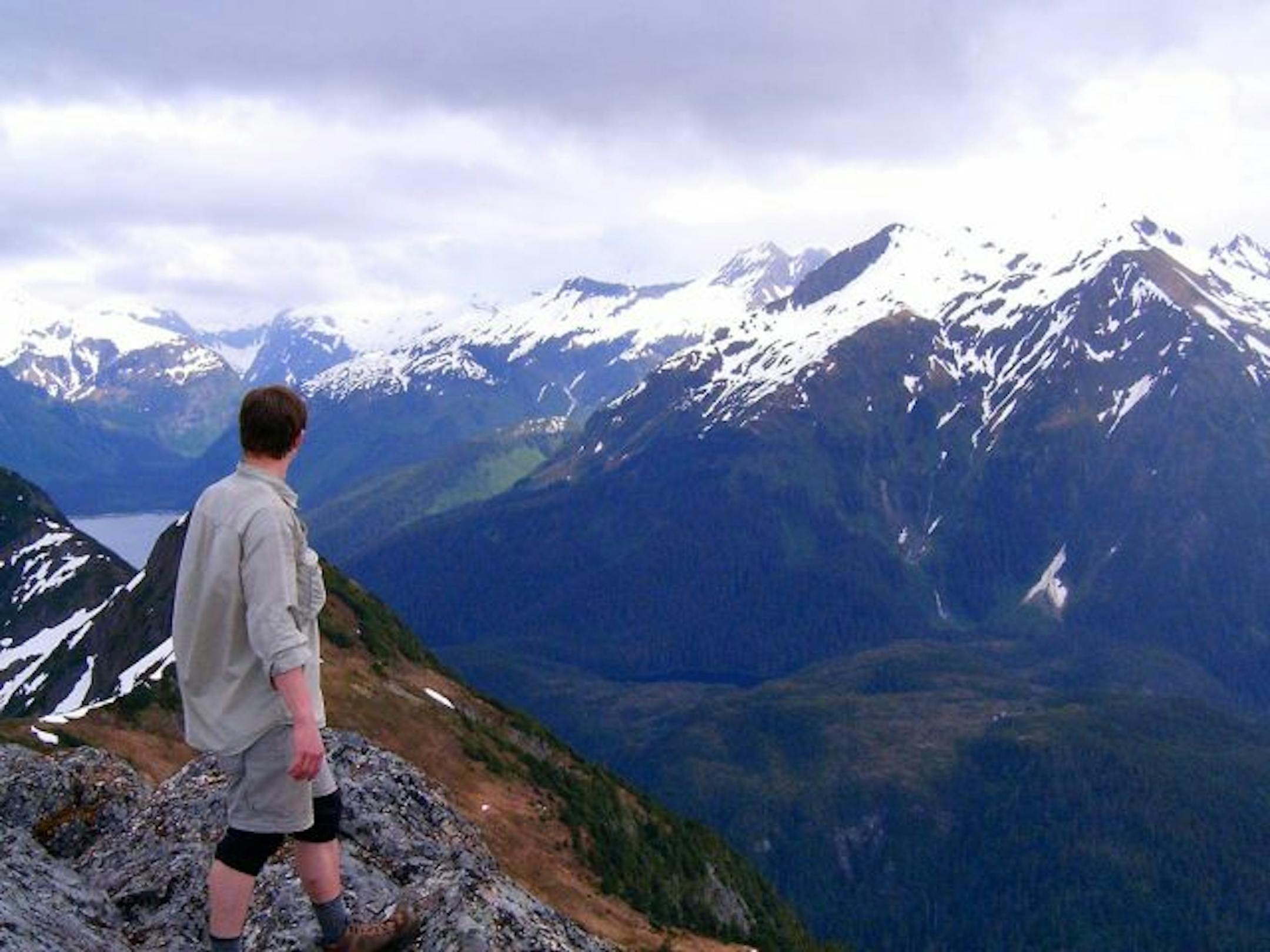 TrekNorth High School student Brandon Hanko at Mt. Verstovia, Alaska.