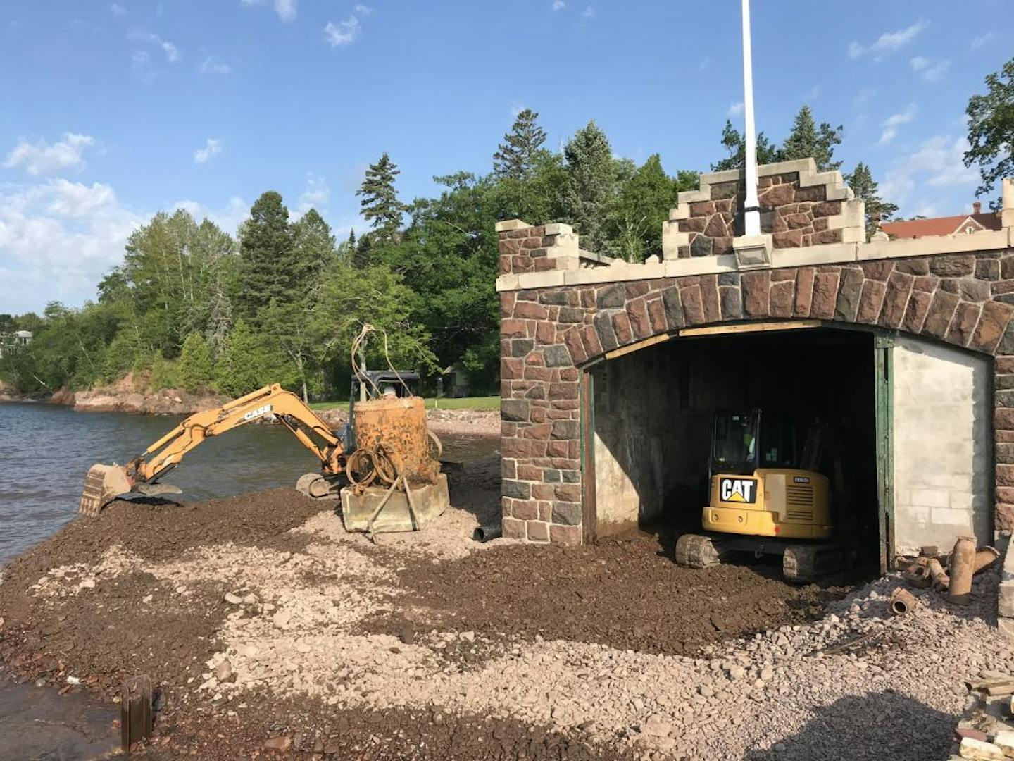 Crews unearthed the diving bell in the boat house of the Glensheen Mansion. Photo by Glensheen