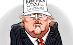 Sack cartoon: A Trump slogan