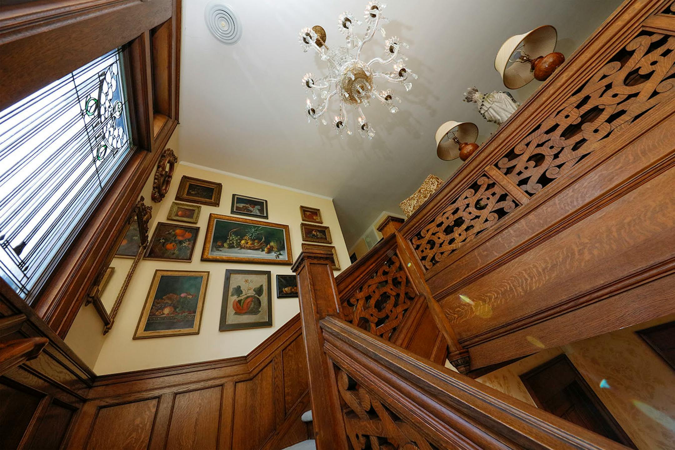 The view up the grand staircase.