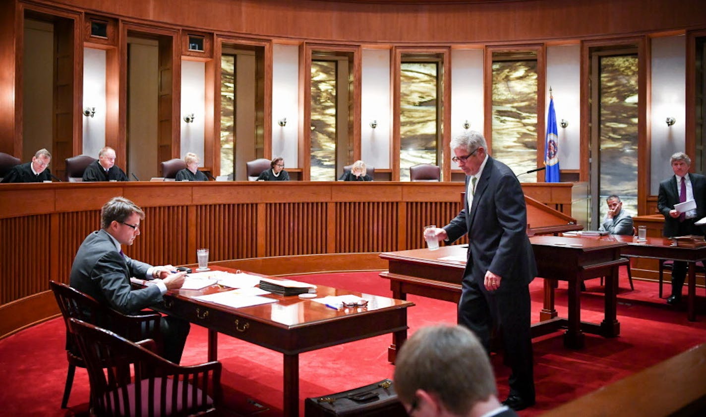 Charles Nauen, the city's attorney on the wage case, finished addressing the Minnesota Supreme Court on Tuesday in St. Paul.