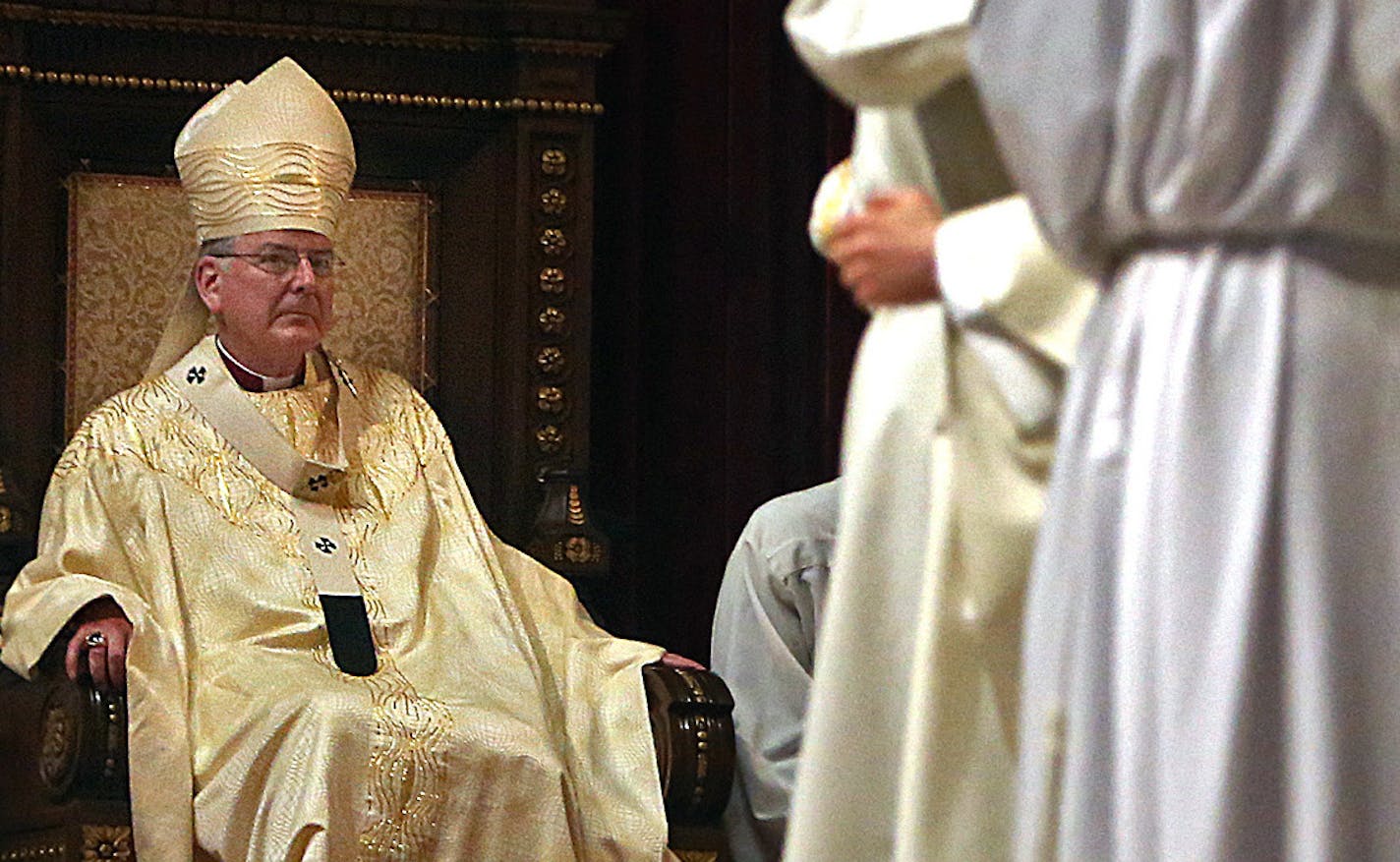 Twin Cities Archbishop John C. Nienstedt led an Ordination Mass at the Cathedral of St. Paul in May. Ten men were ordained into priesthood during the service. ] (JIM GEHRZ/STAR TRIBUNE) / May 25, 2013, St. Paul, MN NOTE: FILE PHOTO ORG XMIT: MIN1312051551271342