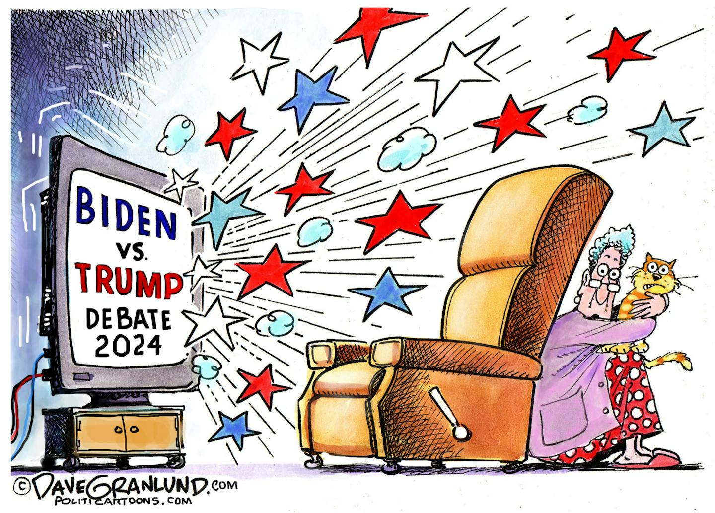 Editorial cartoon: Dave Granlund on the presidential debate