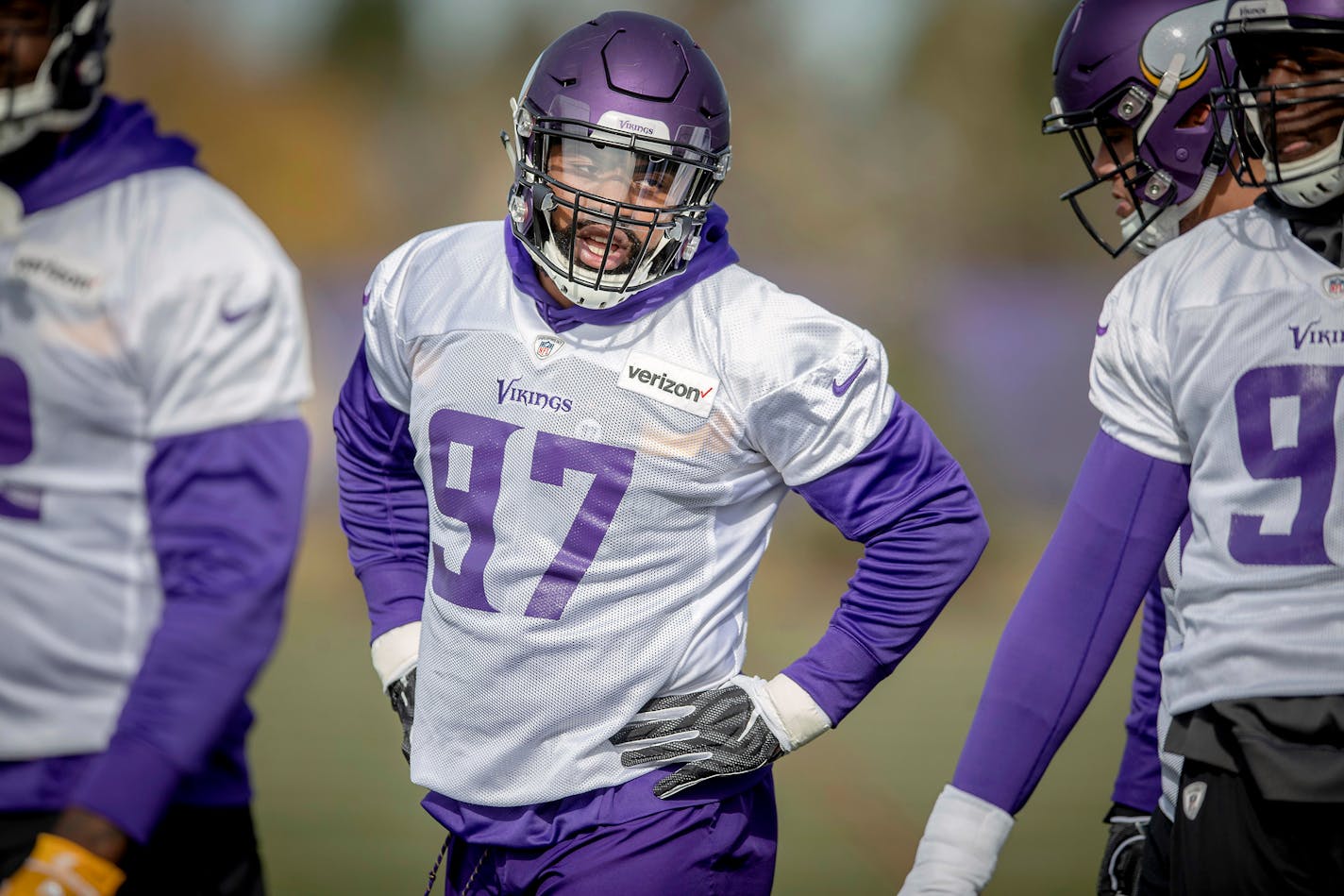 Vikings defensive end Everson Griffen worked out during practice, Wednesday