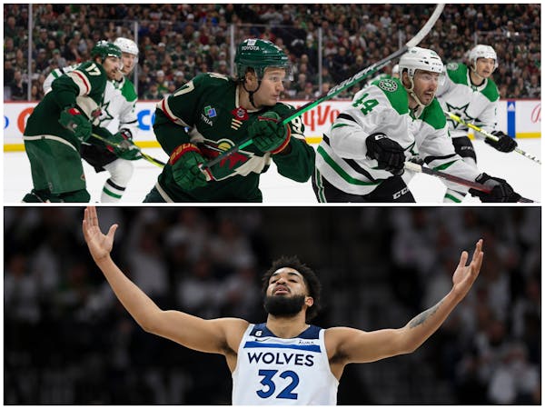 Kirill Kaprizov (top) of the Wild and Karl-Anthony Towns (bottom) of the Timberwolves are young stars drawing far different criticism after playoff ex