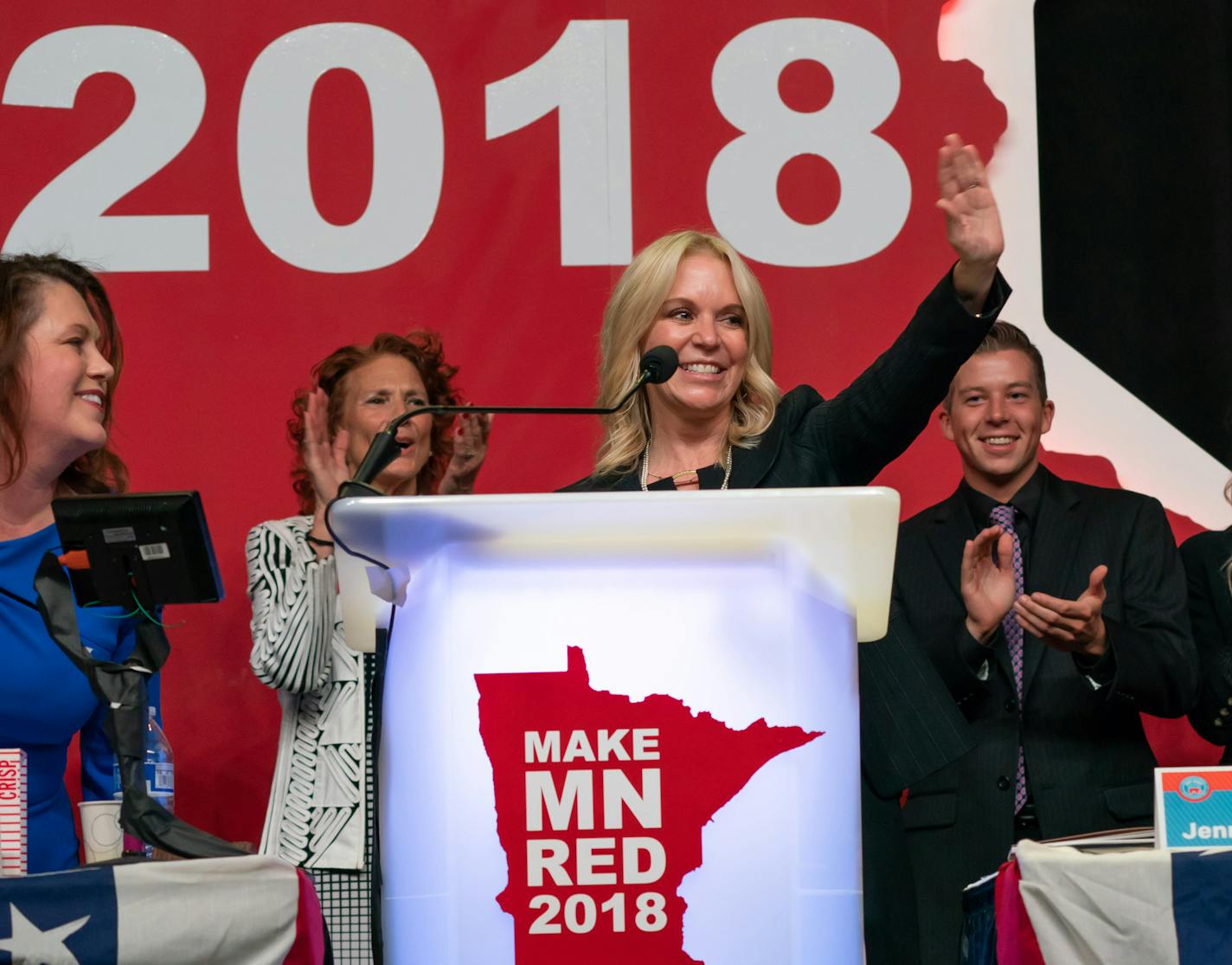 Sen Karin Housley is expected to run against Sen. Tina Smith Housley spoke at the Republican state convention in Duluth. ] GLEN STUBBE &#xef; glen.stubbe@startribune.com Friday, June 1, 2018 Republicans meet for their state convention in Duluth, where on Friday they will nominate candidates for the two U.S. Senate races this year.