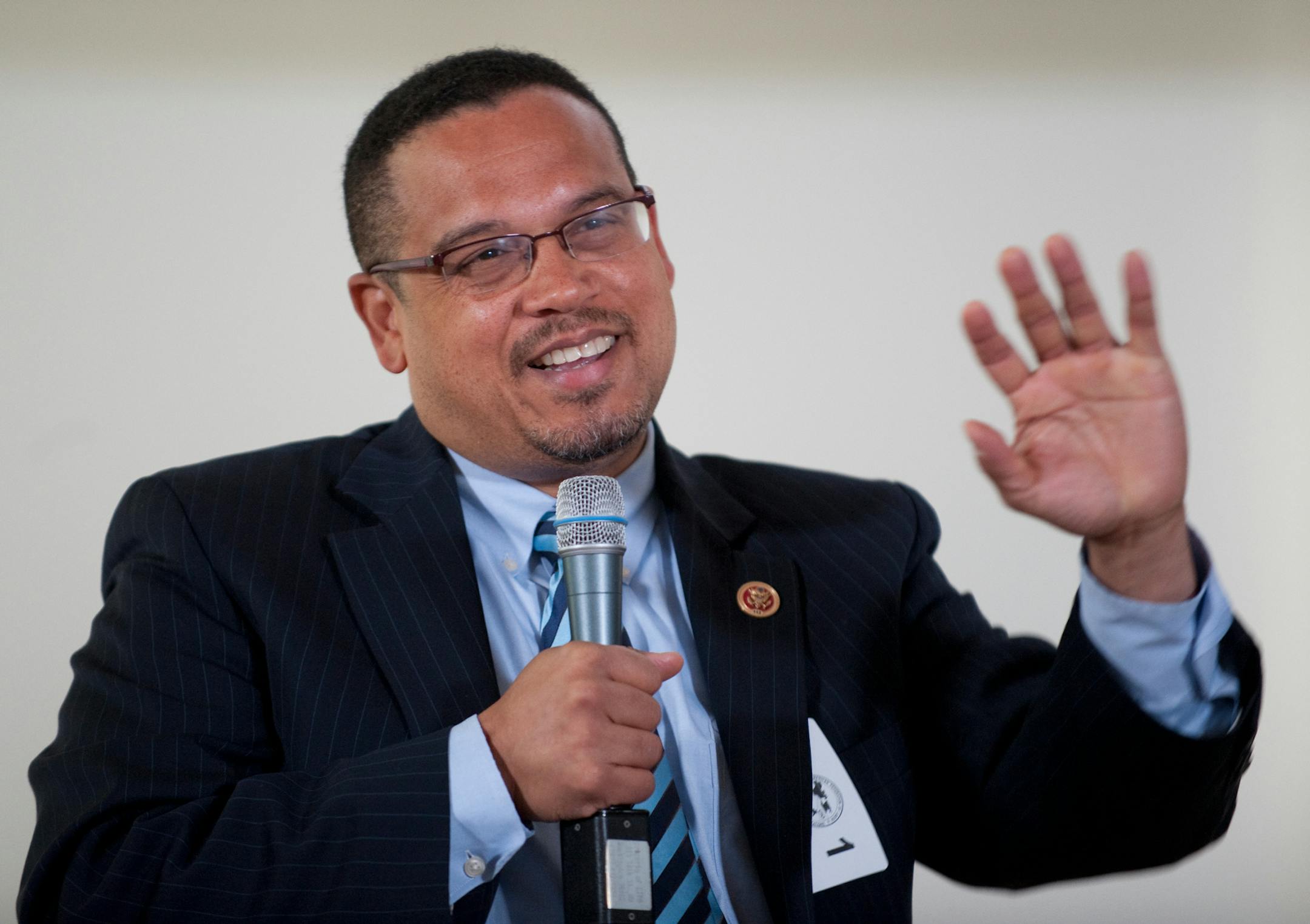 Rep. Keith Ellison, D-MN speaks on a panel at the National Youth Economic Policy Forum at the AFL-CIO Washington, D.C. headquarters. 20130508 Photo by Mary F. Calvert