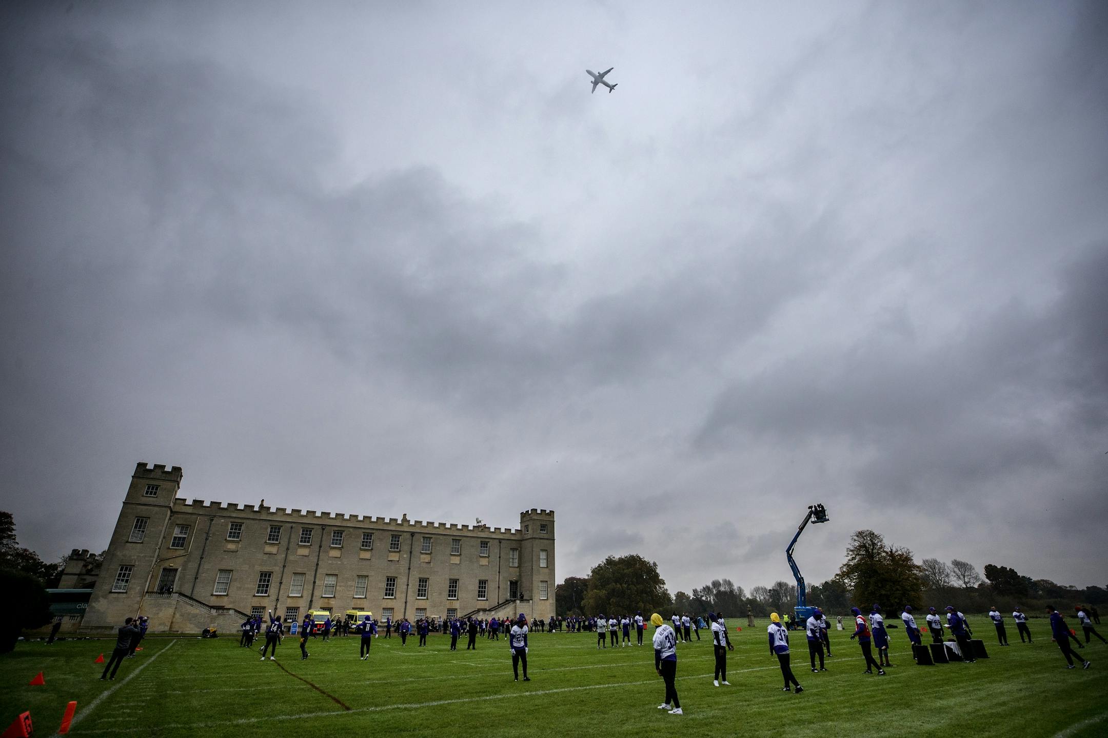 The Minnesota Vikings practiced at the Syon House outside of London in preparation for a game vs. the Cleveland Browns.