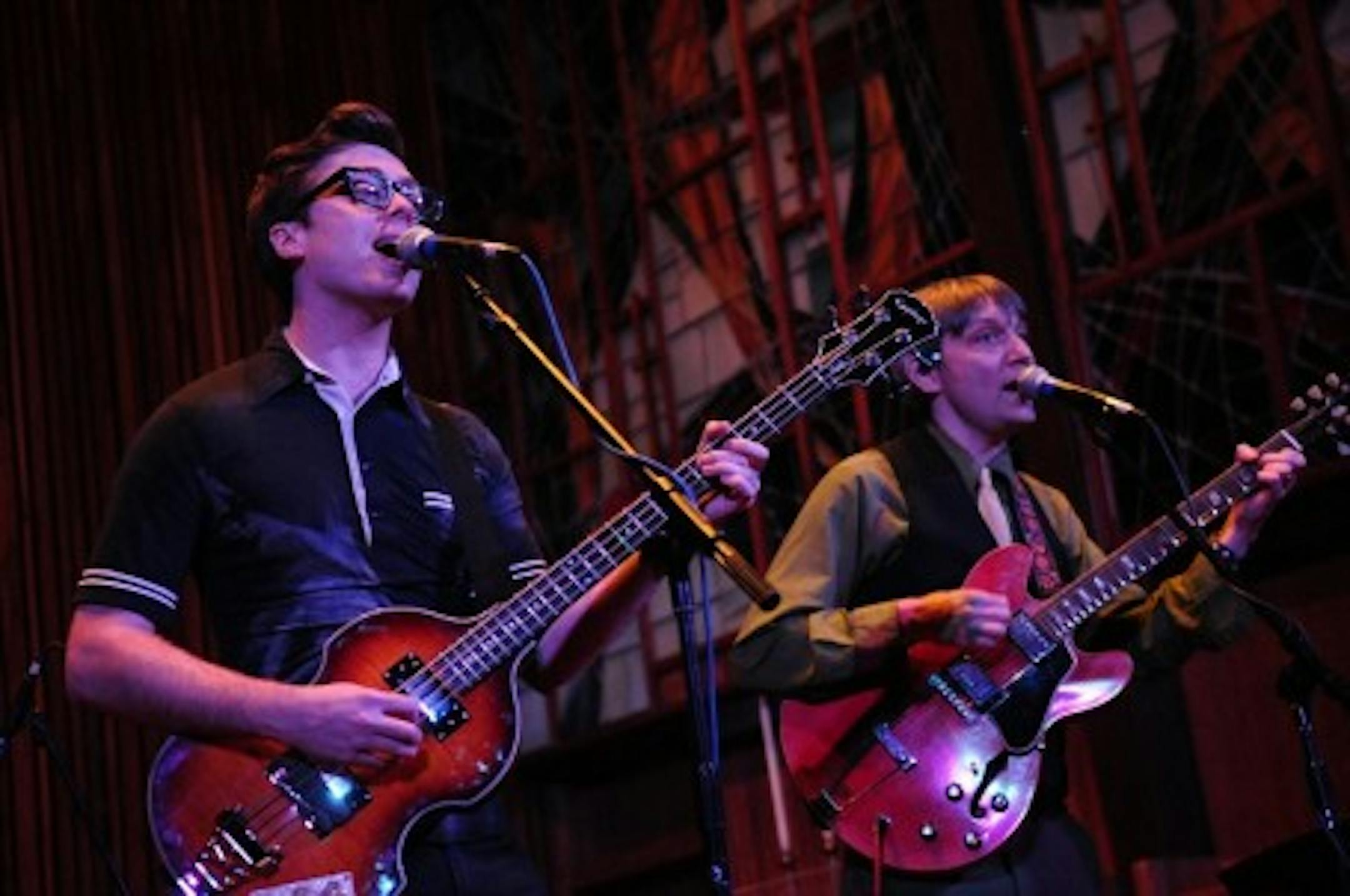 Jeremy Messersmith (left, with Brian Tighe) will perform for the Current's sixth birthday party Jan. 21 at First Avenue along with Paul Sprangers and Free Energy (in above photo). / Photos by Tony Nelson from SXSW