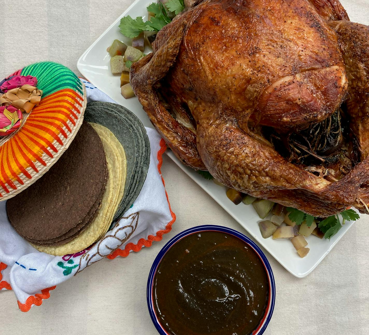 Provided Gustavo Romero's Thanksgiving turkey will be smothered in mole the next day in turkey mole tacos or enchiladas with mole.