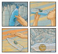 Editorial cartoon: Peter Kuper on single-use plastics