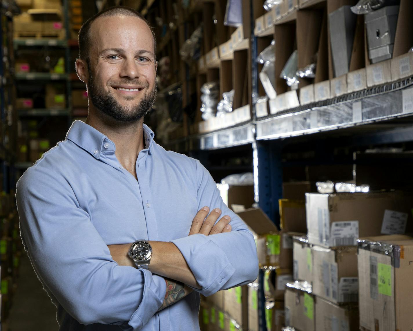 Proozy.com CEO Jeremy Segal photographed in his company's Eagan warehouse.