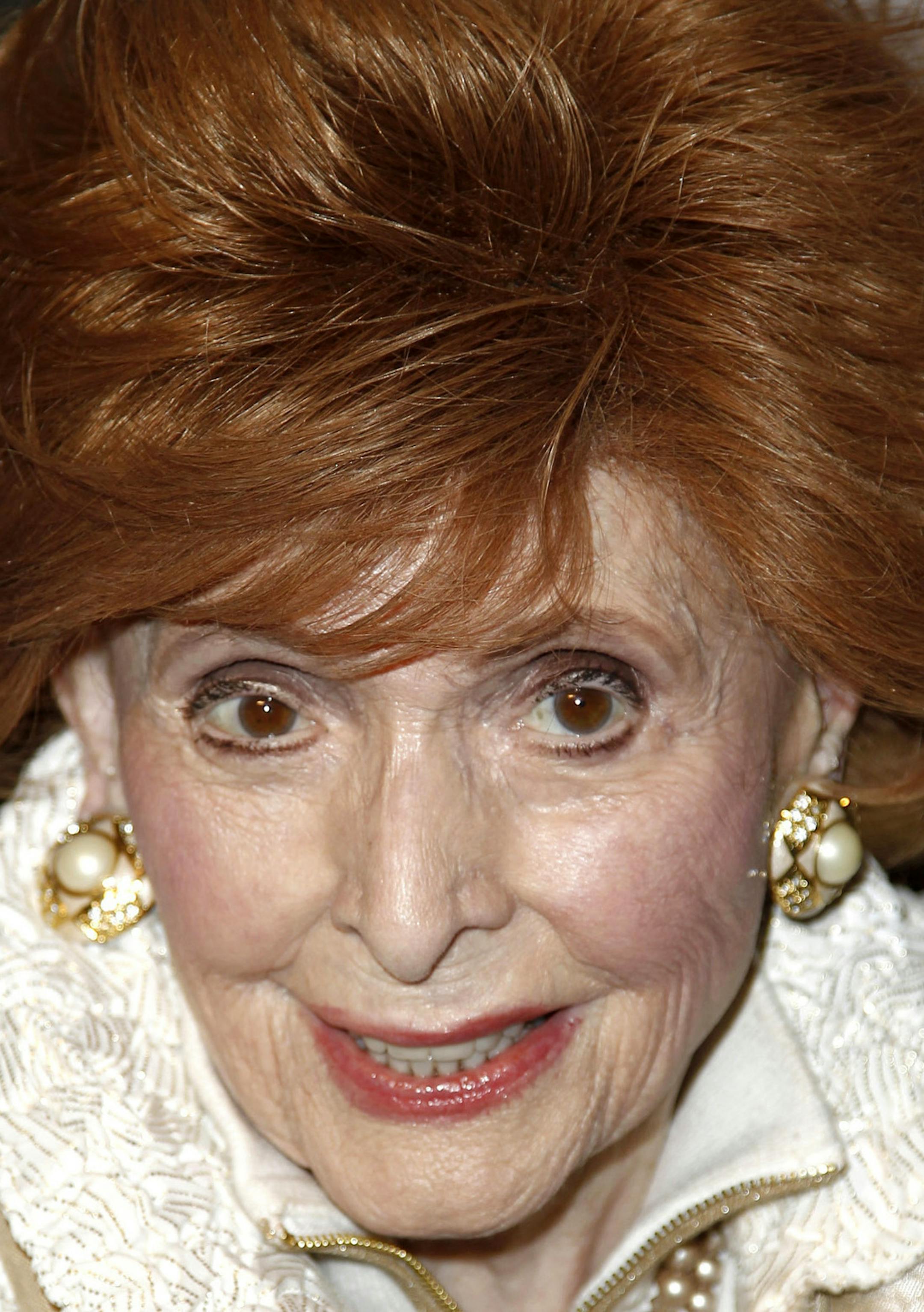 FILE - In this March 1, 2012 file photo, actress Patricia Barry arrives at the Academy of Television Arts and Sciences 21st Annual Hall of Fame Gala in Beverly Hills, Calif. Barry, a mainstay of daytime television who appeared on “Days of Our Lives,” “Guiding Light” and “All My Children,” died at her home in Los Angeles on Tuesday, Oct. 11, 2016. She was 93. (AP Photo/Matt Sayles, File)