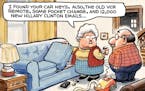 Sack cartoon: The Hillary Clinton stash
