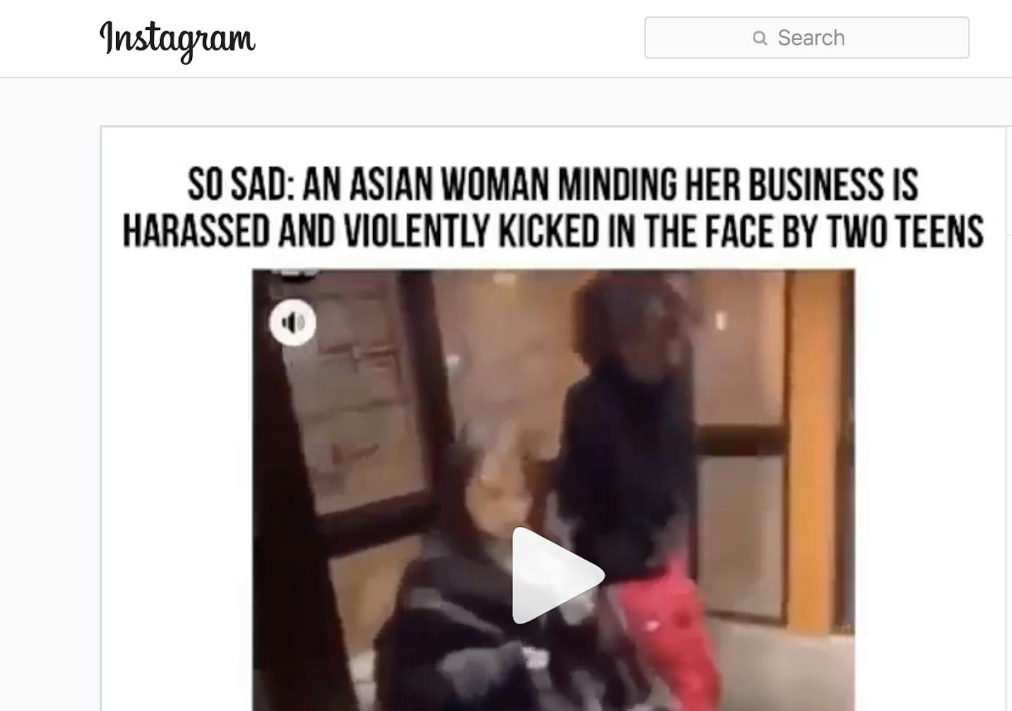 Metro Transit is investigating an incident at a Green Line station where an elderly woman was kicked in the head by a youth who appeared to be encouraged by a friend to attack her. This screenshot shows a video of the incident posted to Instagram.