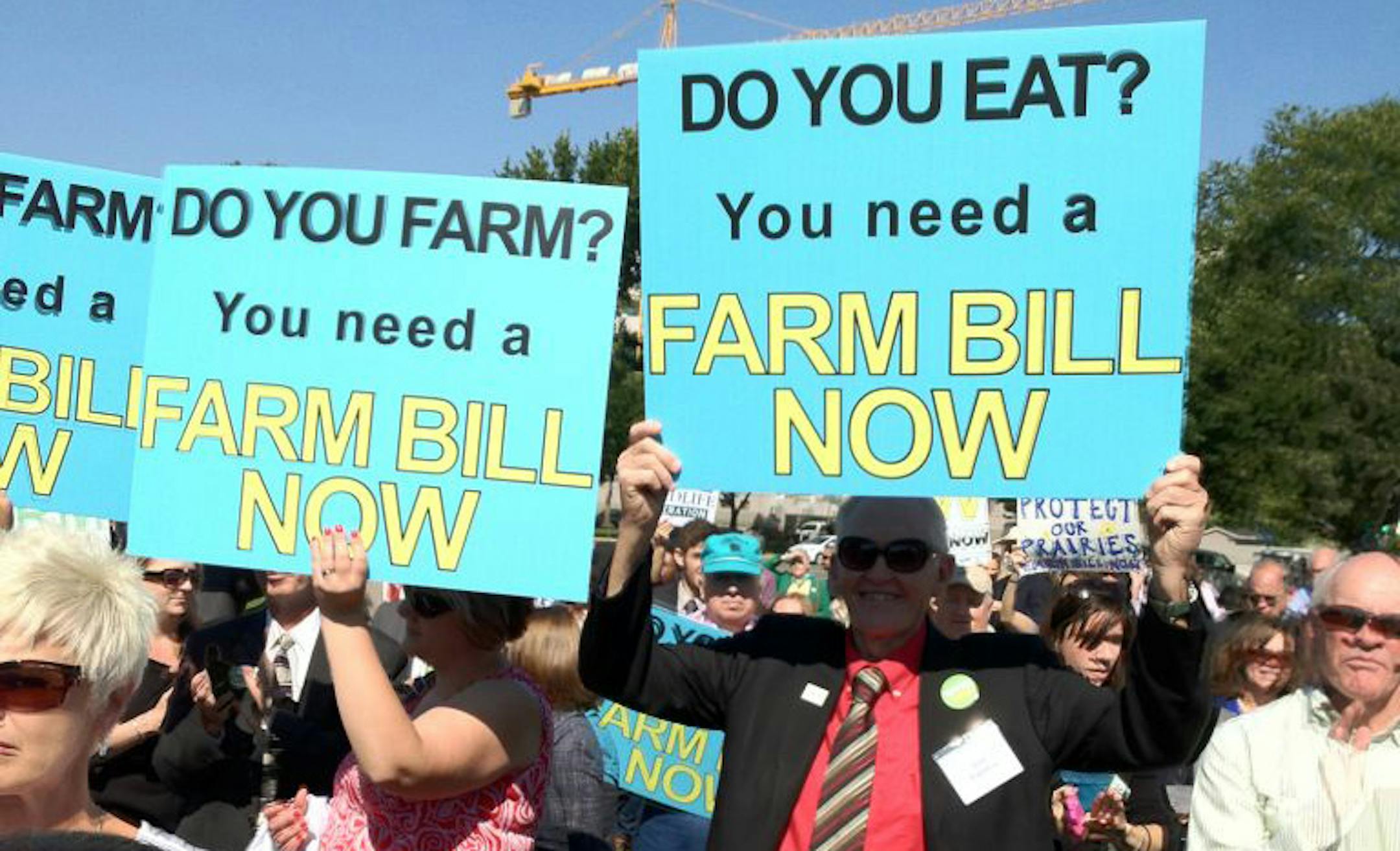 Hundreds of farmers and advocates, including Dale Fladeboe of Minnesota, rallied in Washington for the farm bill.