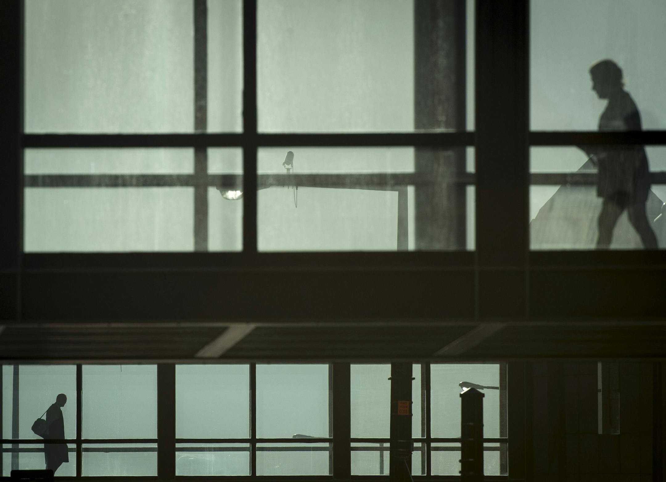 Commuters use the skyway to make their way over 7th Street in downtown St. Paul on Thursday afternoon.