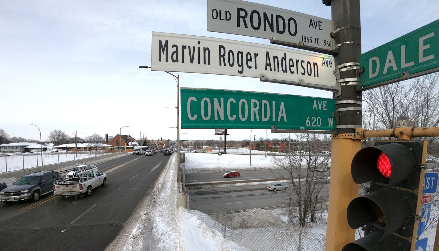 The construction of Interstate 94 tore a hole through Rondo, St. Paul's historic black neighborhood.