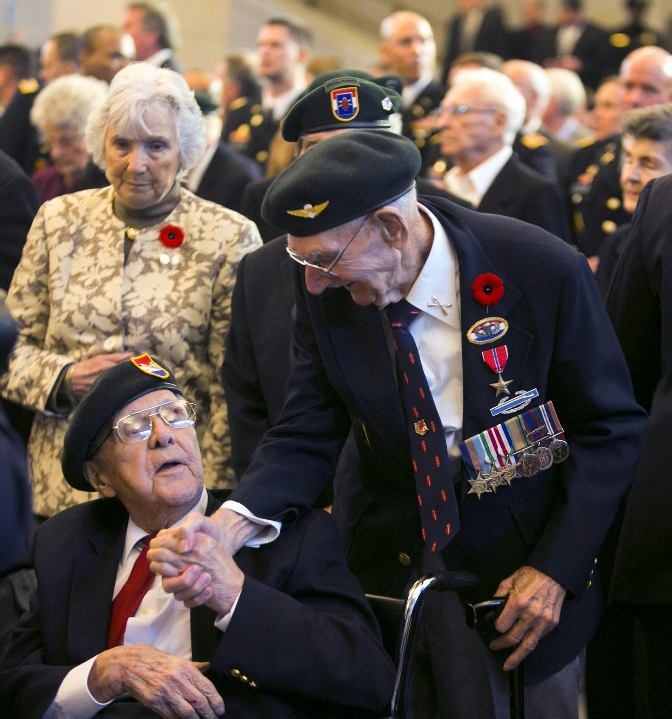 The ‚ÄúDevil‚Äôs Brigade‚Äù commando unit collectively received the Congressional Gold Medal ‚Äî the highest civilian award in the U.S. ‚Äî for the bravery exhibited nearly 70 years ago. About 42 of the living veterans attended the event in Emancipation Hall at the United States Capitol Visitor Center in Washington, D.C. John Hankes, Hastings MN, and D. J. Stonehouse shared the moment at the conclusion of the ce