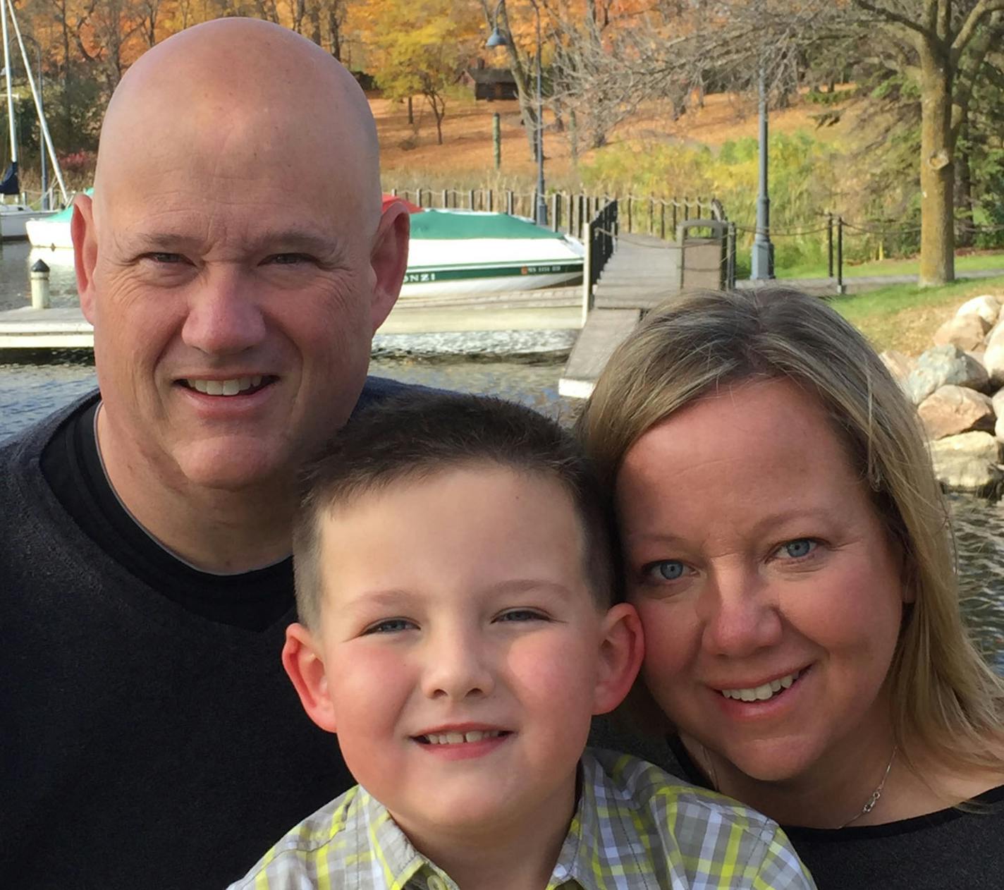 Officer Bill Mathews with wife Shawn and son Wyatt.