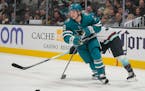 Defenseman Calen Addison is one of five former Wild players on the Sharks roster.