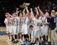 Russell-Tyler-Ruthton defeated North Woods 59-55 for the Class 1A boys basketball championship on Saturday, March 24, 2018.