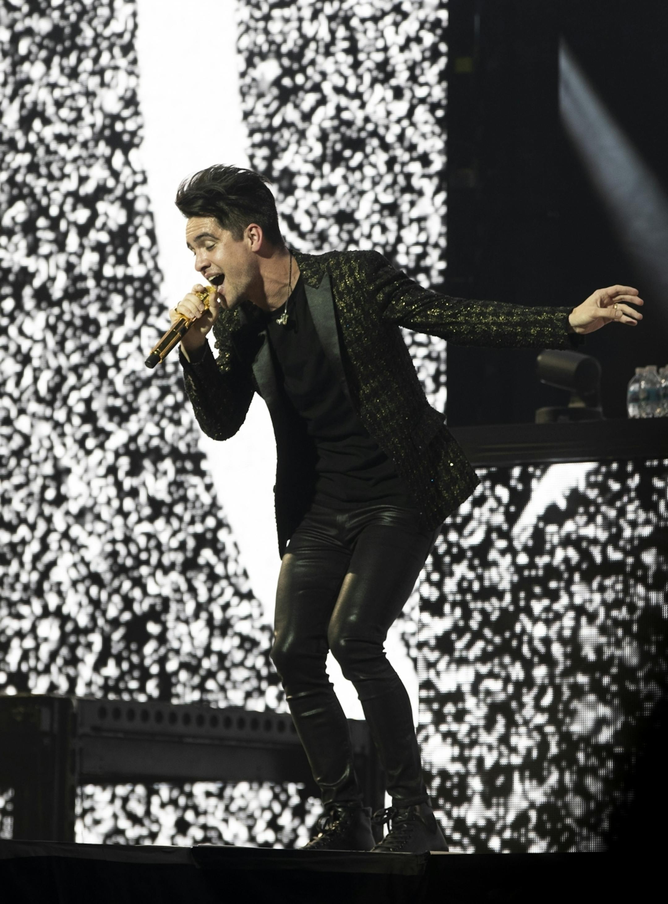 Brendon Urie, lead singer of Panic! at the Disco, performed at the Target Center in Minneapolis, Minn., on July 11, 2018.