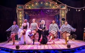 From left, Leslie Vincent, John Jamison II, Em Adam Rosenberg, Jay Owen Eisenberg, Erin Nicole Farsté and Therese Walth dance in a scene from "Whoa,