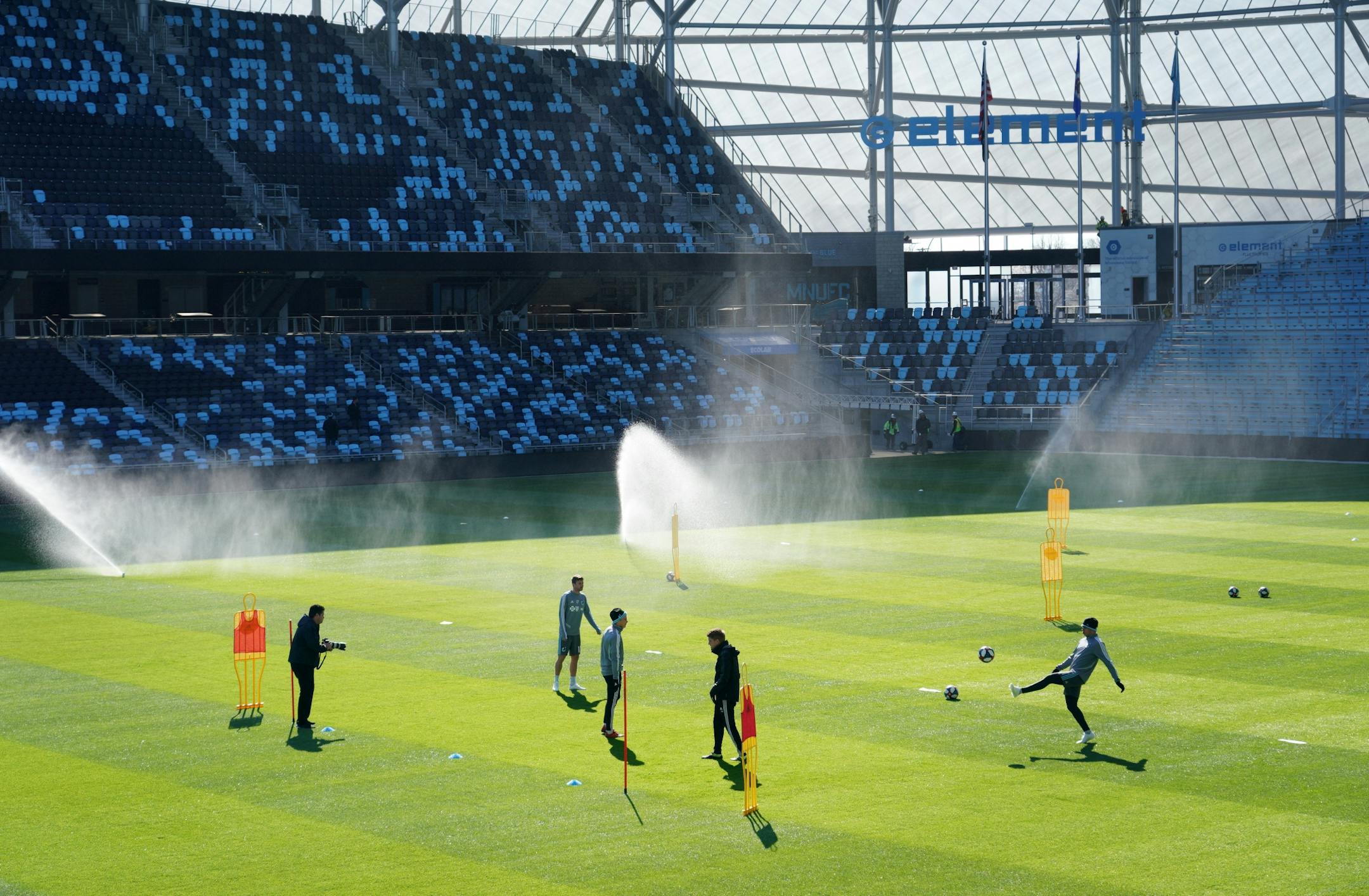 First Minnesota United soccer practice at Allianz Field in St. Paul.