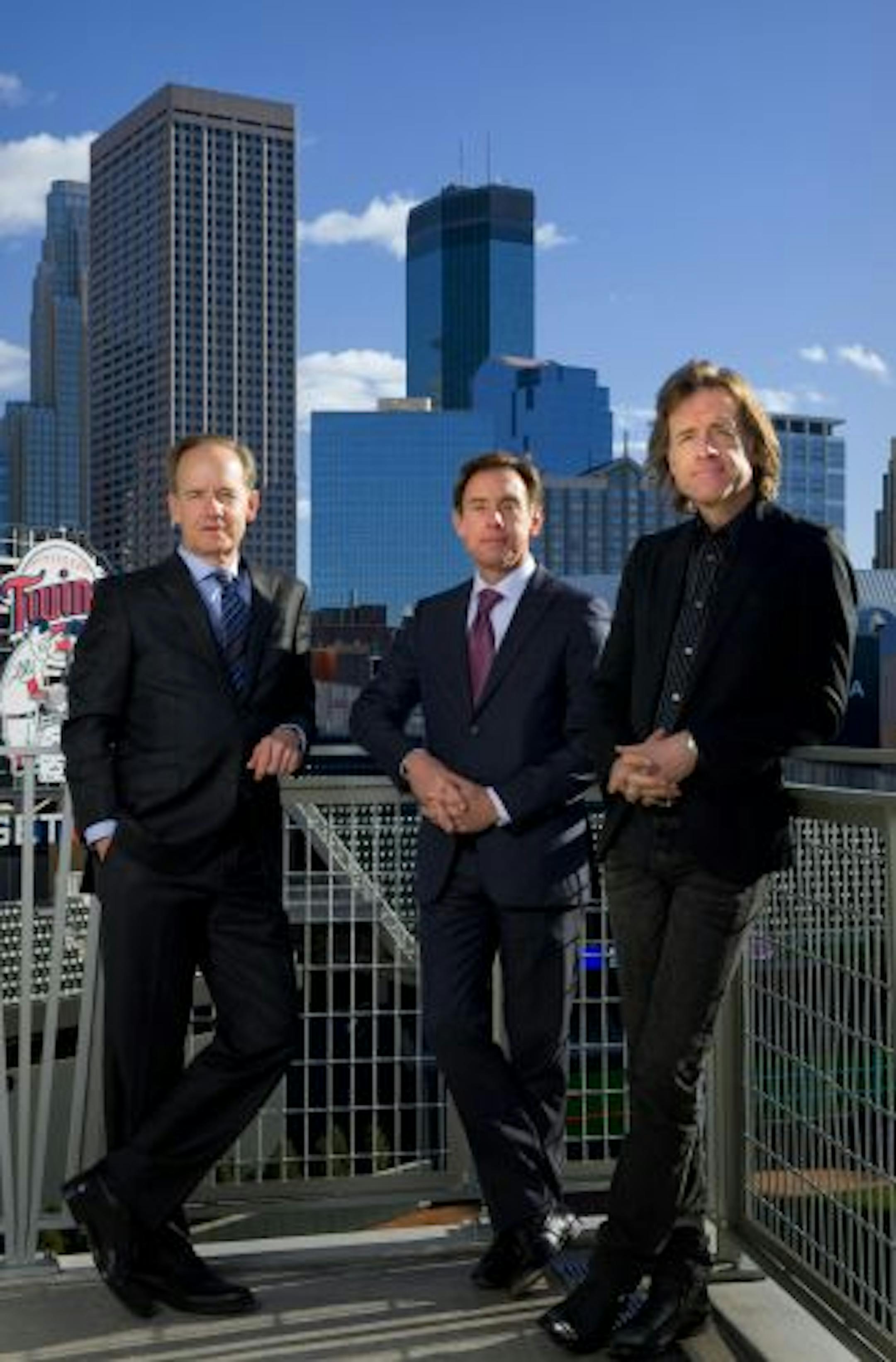 The Pohlad brothers (from left): Jim, Bob and Bill at Target Field.
