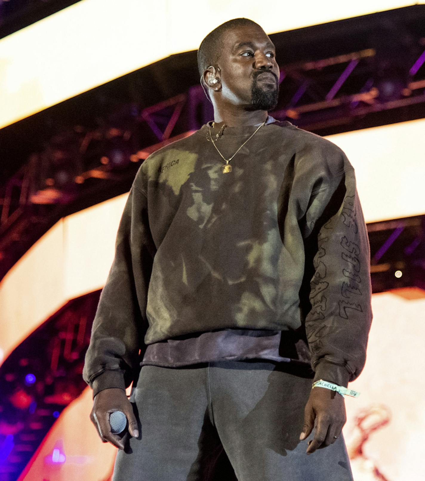 FILE - This April 20, 2019 file photo shows Kanye West performing at the Coachella Music & Arts Festival in Indio, Calif. West has unveiled his &#x201c;Jesus Is King&#x201d; IMAX film featuring a gospel choir performing at artist James Turrell&#x2019;s dramatic Roden Crater in the Arizona desert. West showed the 35-minute film off to fans at an event Wednesday night at The Forum in Inglewood, Calif. (Photo by Amy Harris/Invision/AP, File)