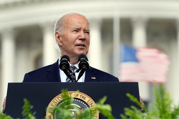President Joe Biden speaks at a memorial service to honor law enforcement officers who've lost their lives in the past year, during National Police We
