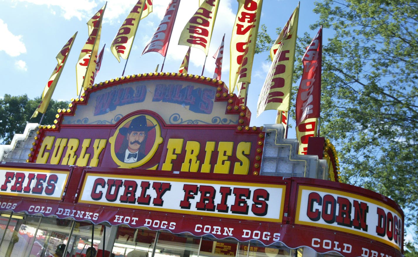 Wild Bills Curly Fries booth, just one of the hundreds Minnesota State Fair food vendors.