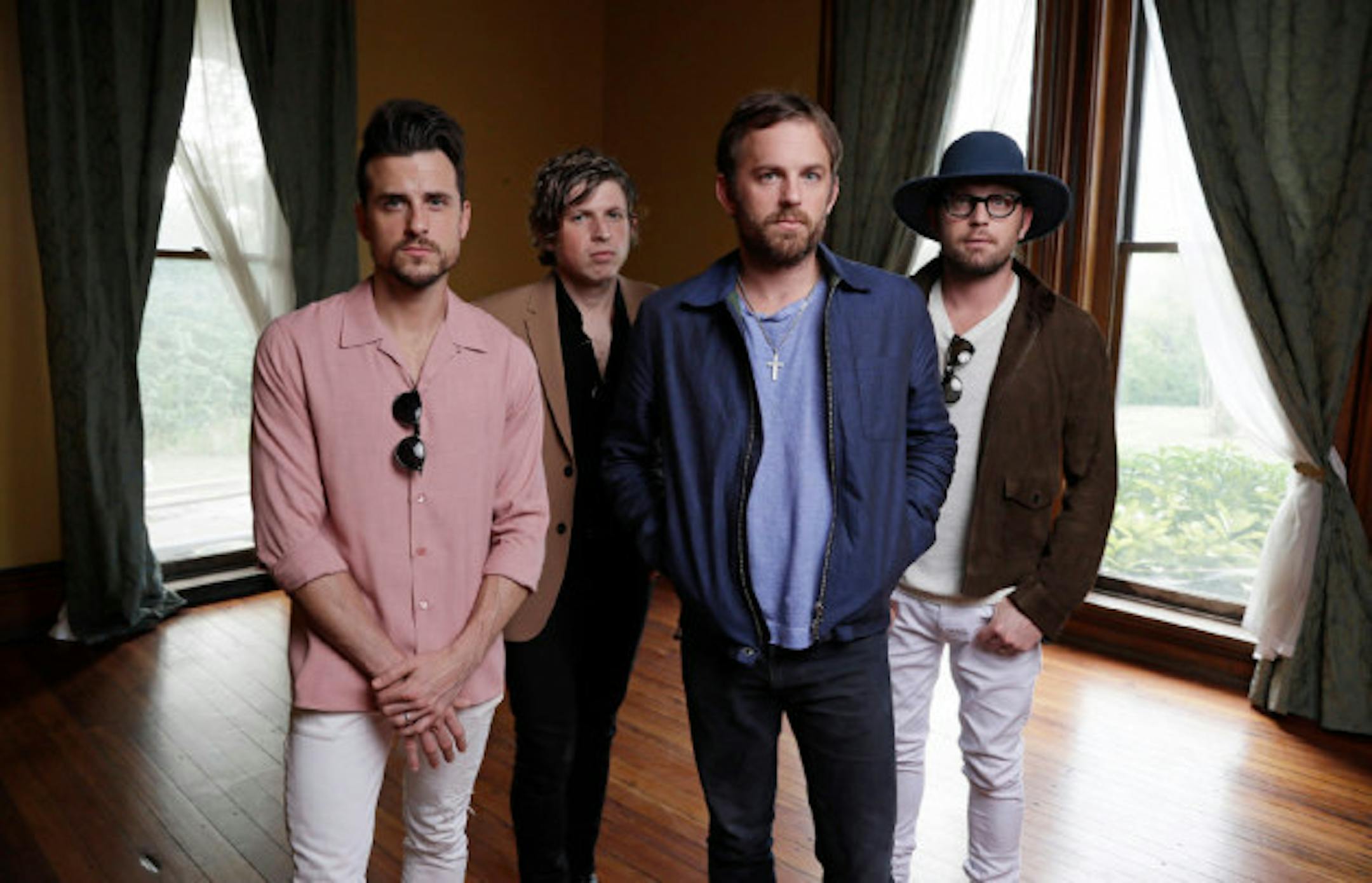 Kings of Leon, from left: Jared, Matthew, Caleb and Nathan Followill. / AP Photo/Mark Humphrey