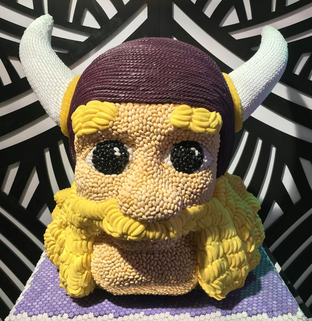 This candy-covered Viking statue is one of several Minnesota-themed offerings at Candytopia.