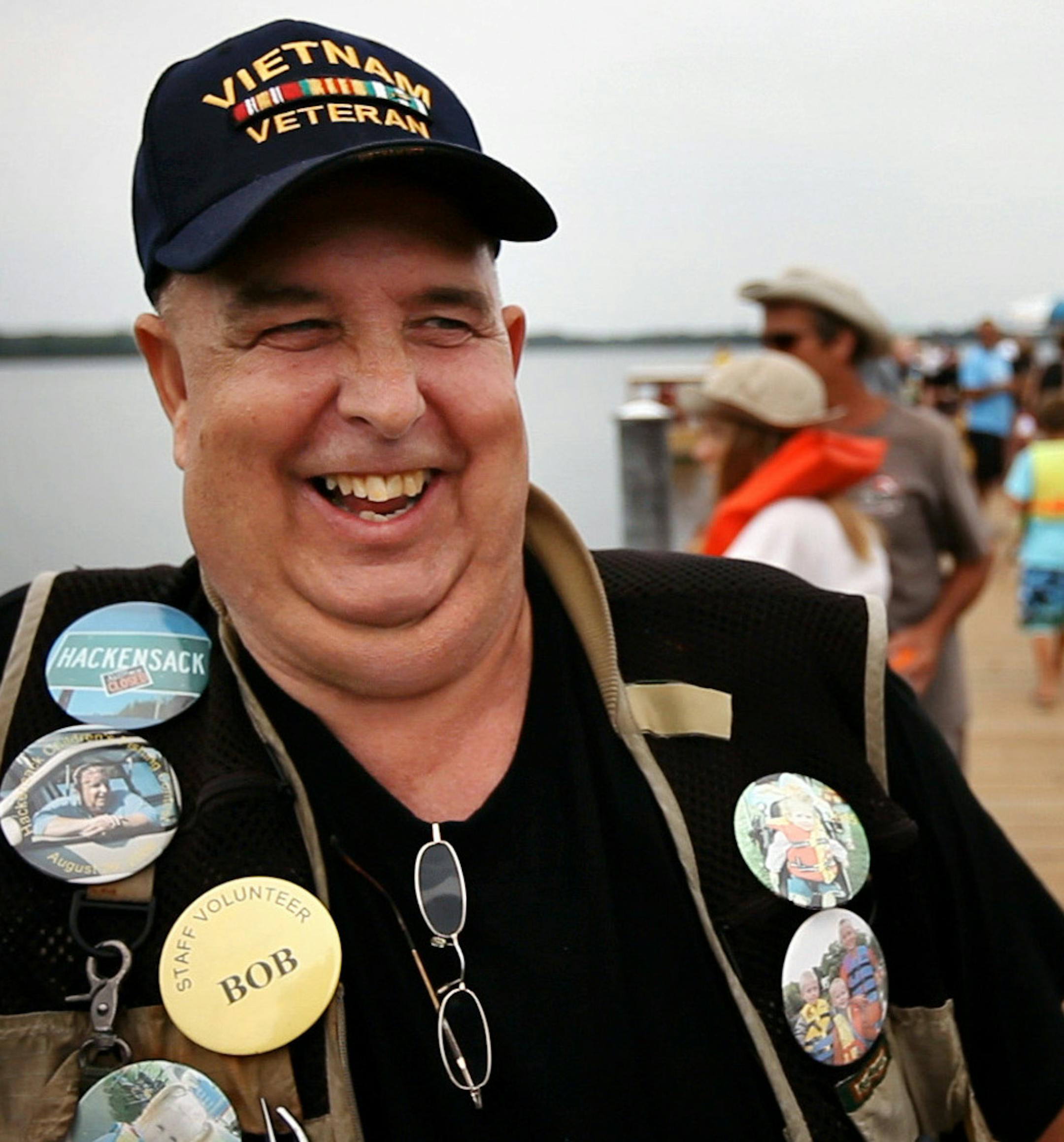 BRIAN PETERSON ¬• brianp@startribune.com HACKENSACK, MN 8/12/2010 ] Bob Kennedy, one of the original founders and chairman of the Hackensack Childrens Fishing Contest, is also the resident jokester ORG XMIT: MIN2013042913392740