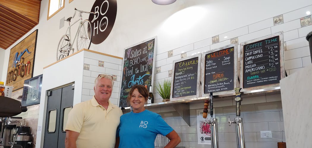 Greg and Cindi Konsor at the Boho Cafe at Art in Motion in Holdingford, Minn.