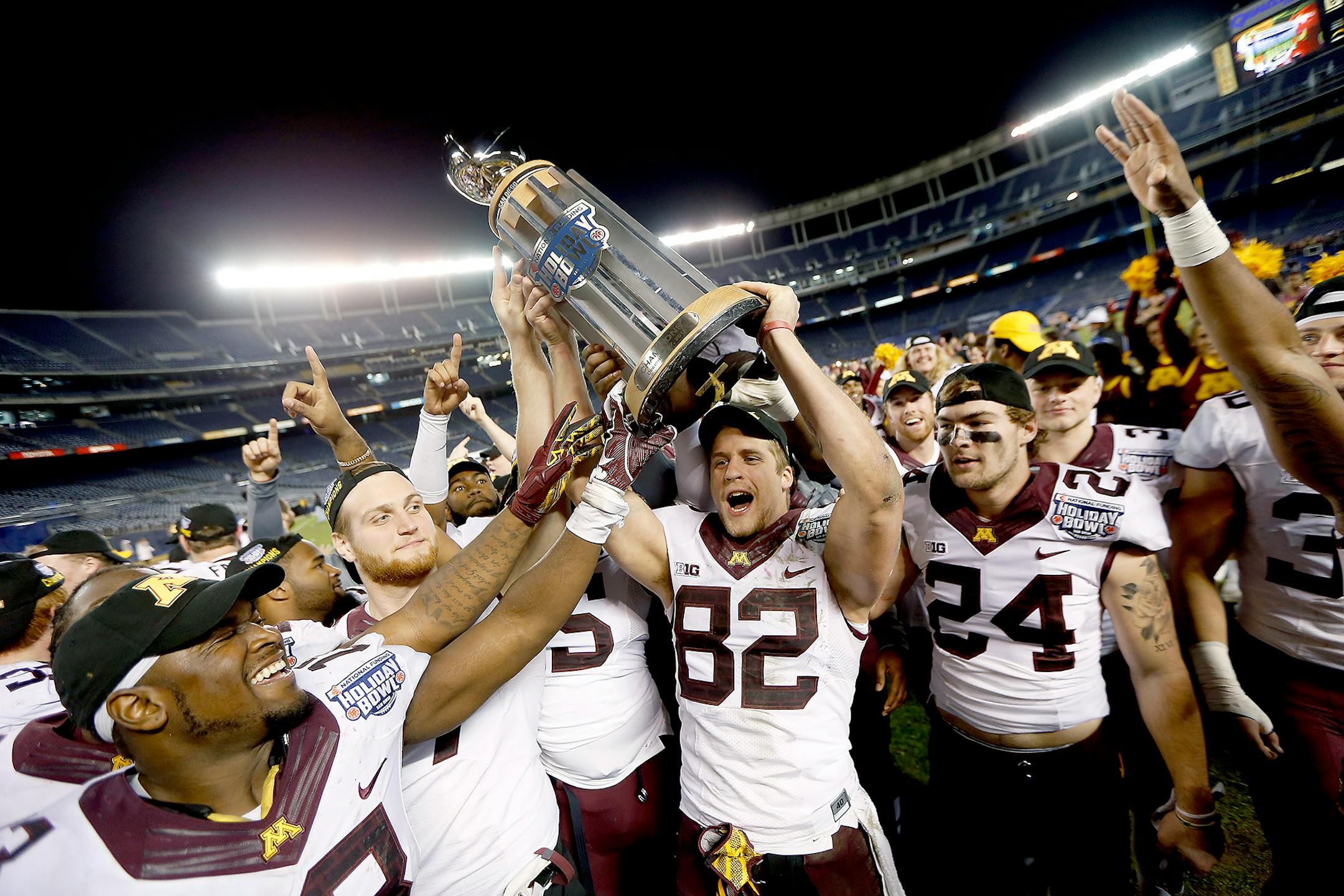 The Gophers last went to a bowl game in 2016, when Minnesota wide receiver Drew Wolitarsky held the Holiday Bowl trophy alongside the team after they defeated Washington State 17-12 in San Diego.