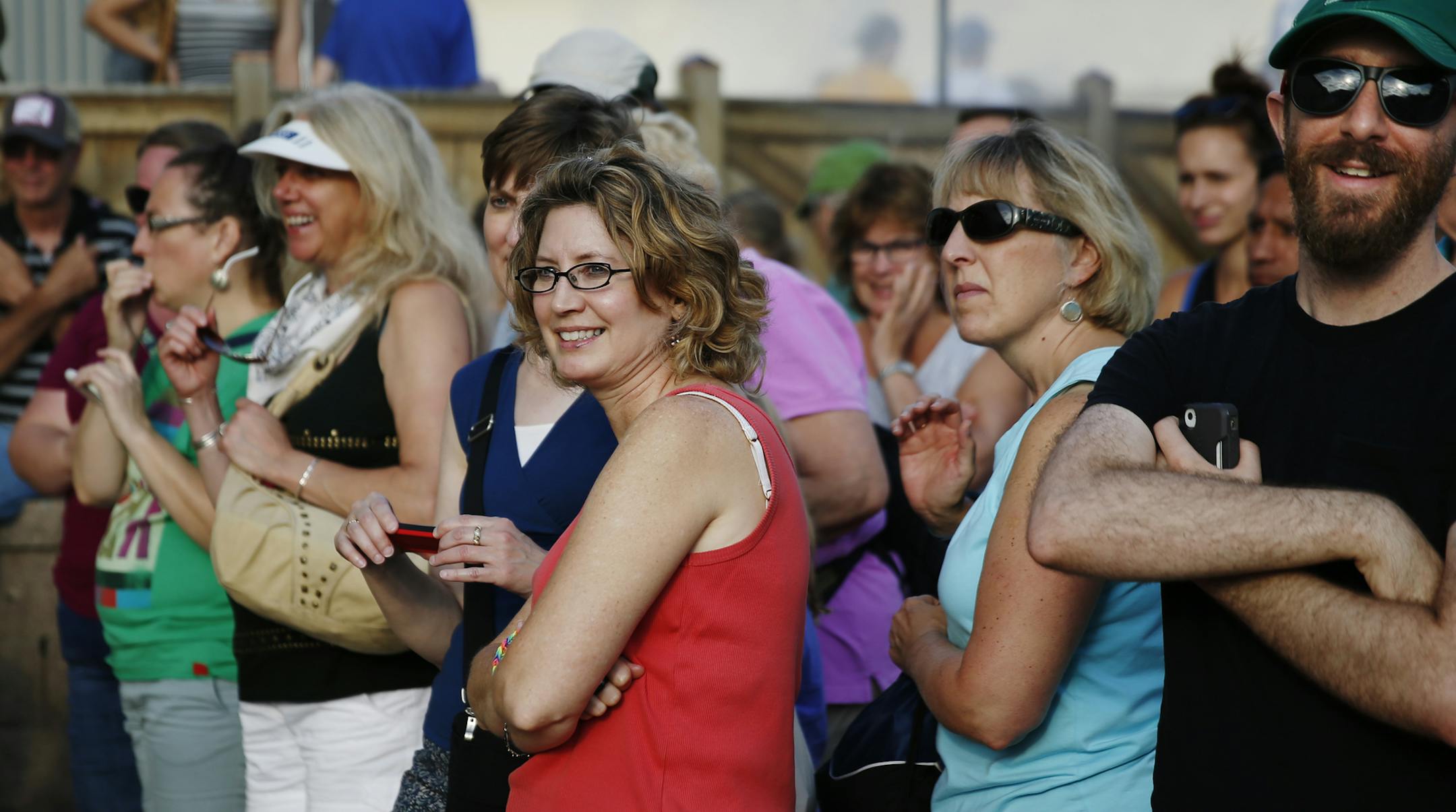 At the 4H llama dressing contest at the Minnesota State Fair on Aug. 27, 2014, enthusiastic fans admired the costumed llamas before they entered the arena. ] Richard Tsong-Taatarii/rtsong-taatarii@startribune.com