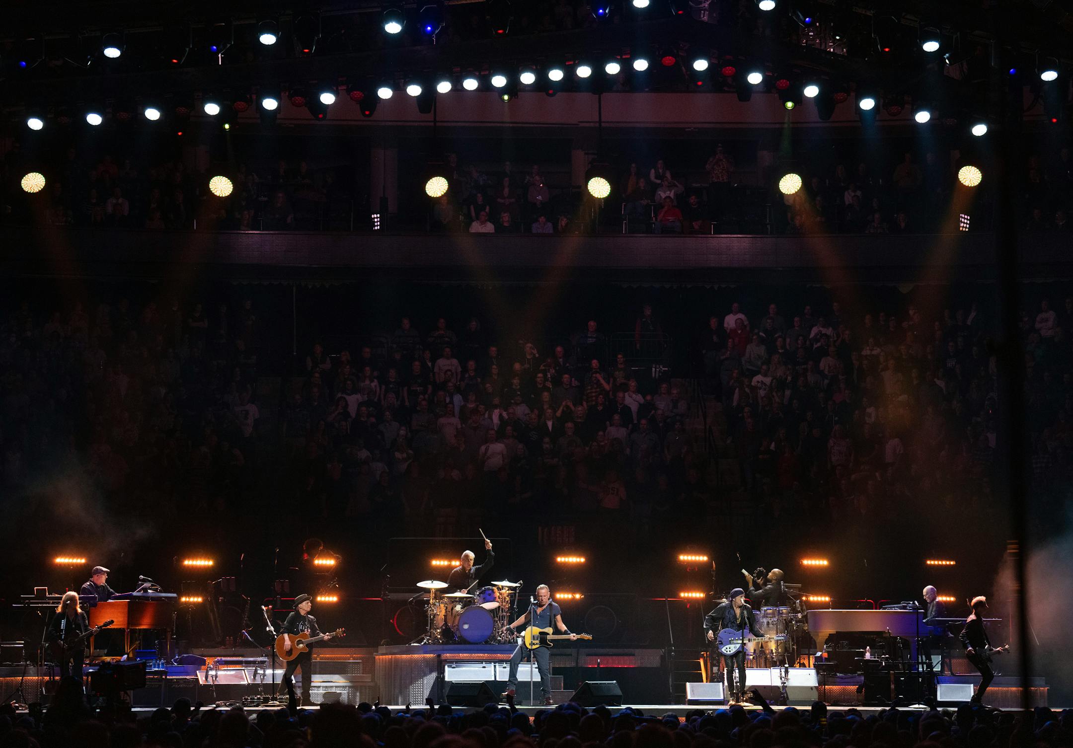 Bruce Springsteen and the E Street Band early in their set.