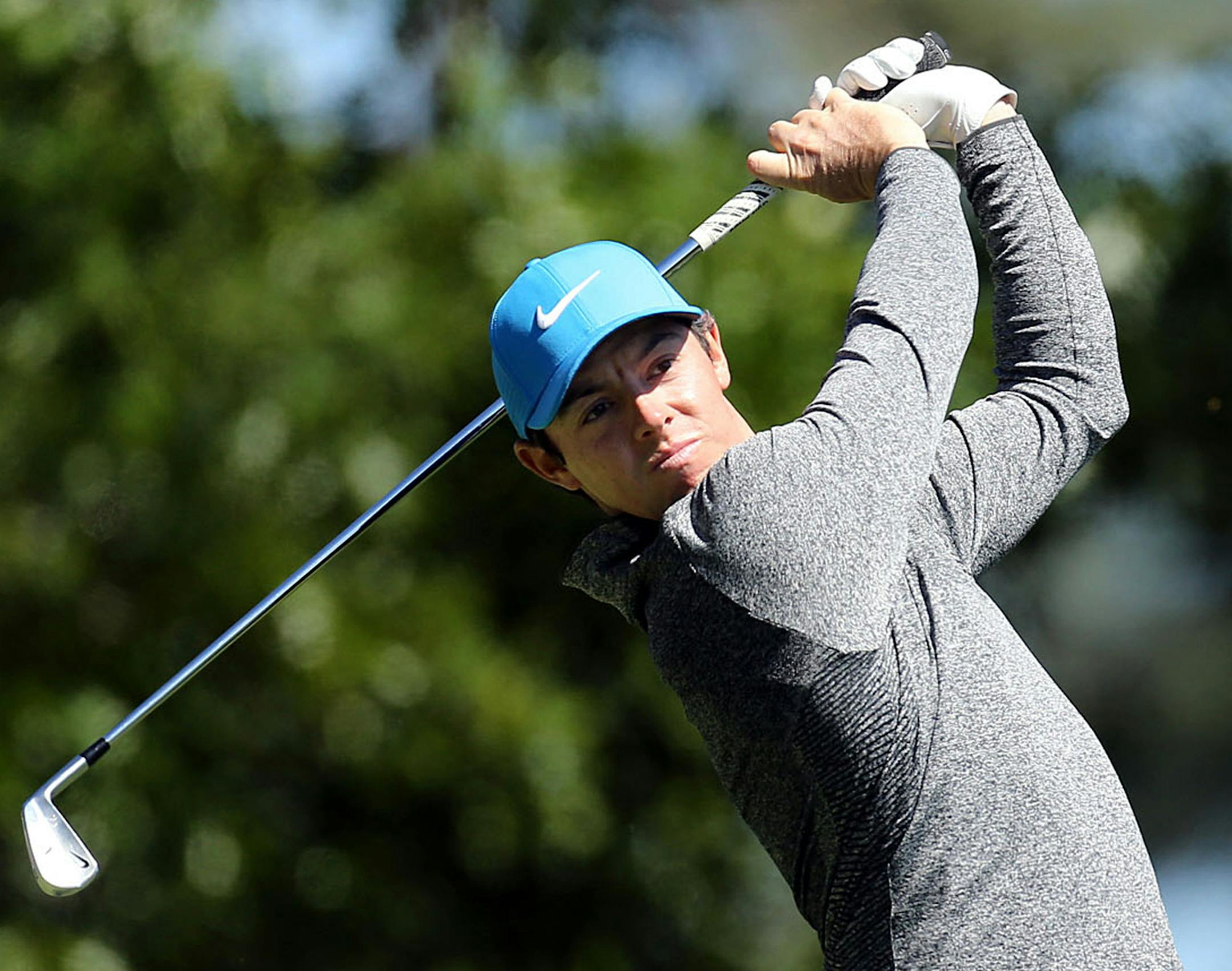 Rory McIlroy plays hits from the 4th tee during the third round of the 80th Masters at the Augusta National Golf Club in Augusta, Ga., on Saturday, April 9, 2016. (Curtis Compton/Atlanta Journal-Constitution/TNS) ORG XMIT: 1183152