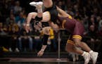The ninth-ranked Gophers closed out the Big Ten portion of their regular-season wrestling schedule with a 34-3 victory over Indiana on Sunday at Matur