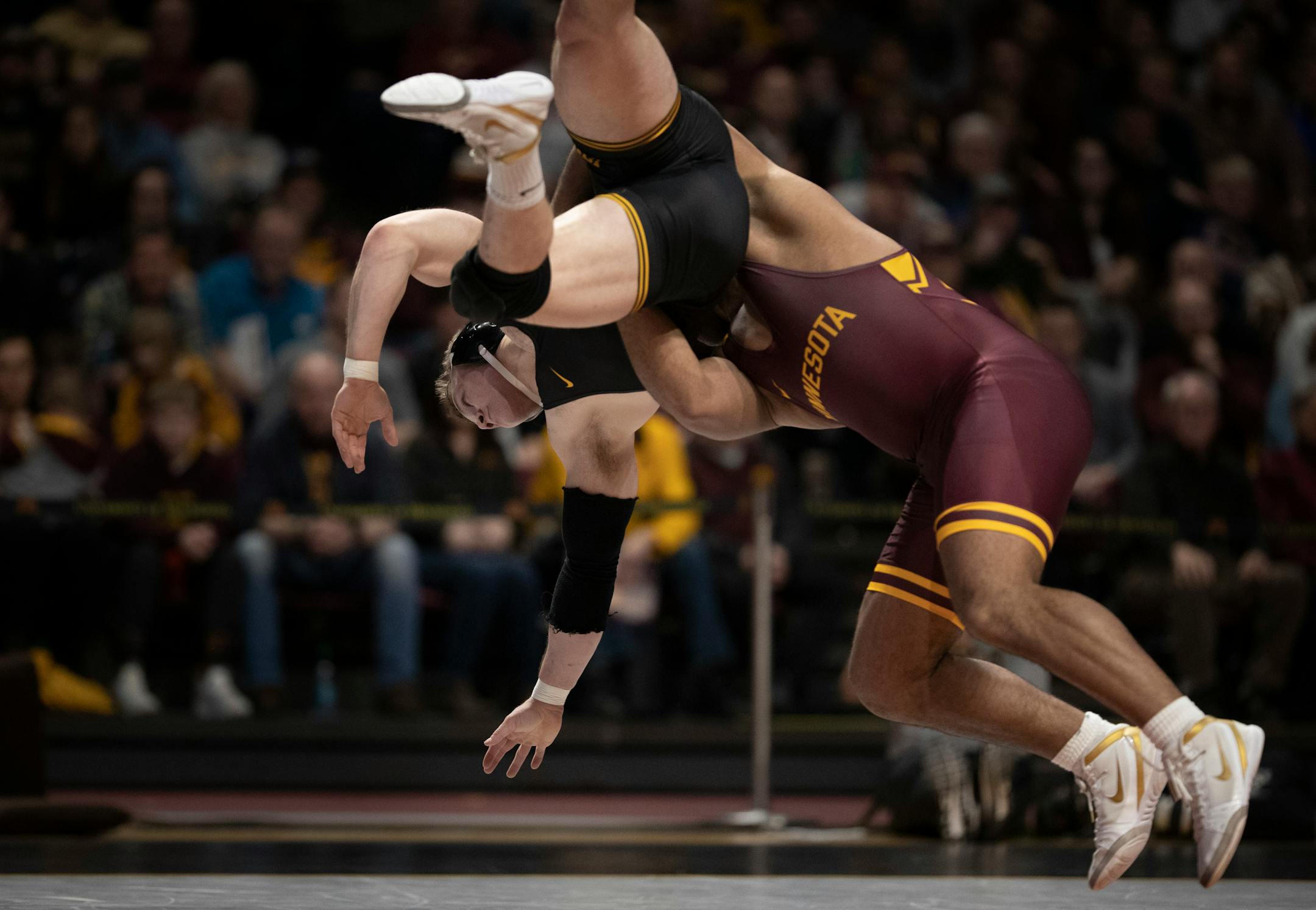 The ninth-ranked Gophers closed out the Big Ten portion of their regular-season wrestling schedule with a 34-3 victory over Indiana on Sunday at Maturi Pavilion. Freshman heavyweight Gable Steveson (shown in a January match against Iowa) highlighted the Gophers' 34-3 victory over Indiana with a 20-5 technical fall over the Hoosiers' Fletcher Miller at the Maturi Pavilion on Sunday.