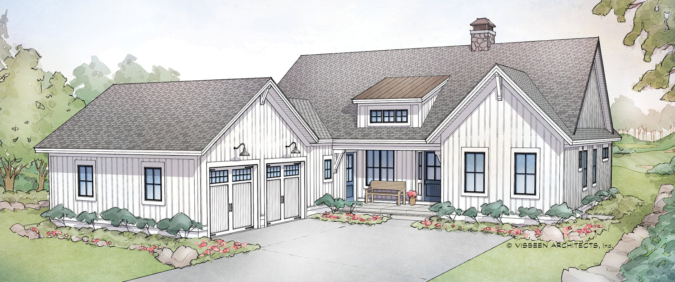 Home plan: New-fashioned farmhouse has lower-level family room